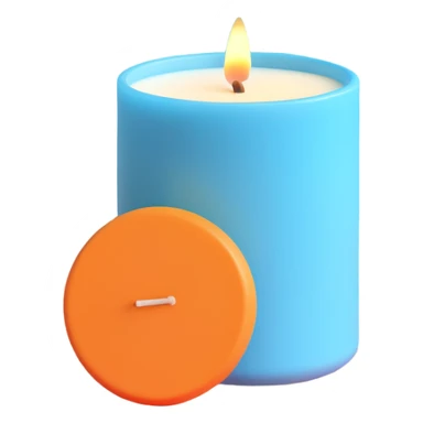 aesthetic sky blue scented candle, smooth and rounded sticker