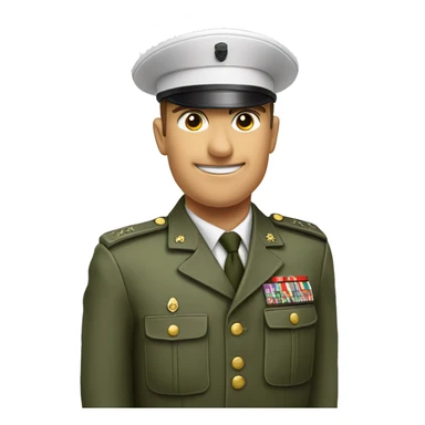 Saludo militar hombre blanco sticker