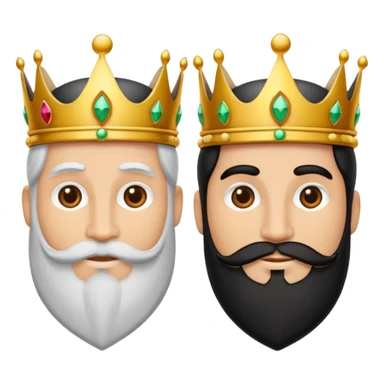 Un emoji de los tres reyes magos juntos(son tres hombres ,dos blancos y uno negro) sticker