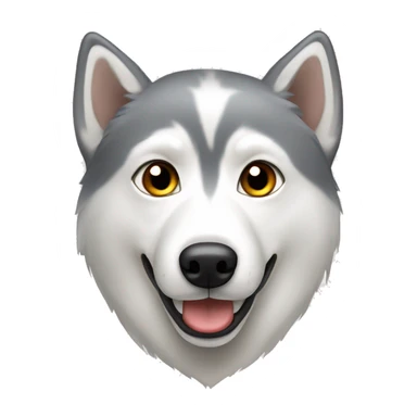 Grey back white husky dog with brown eyes  sticker