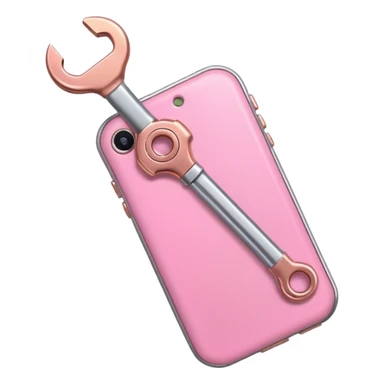 pink girly cellphone with a cute wrench sticker