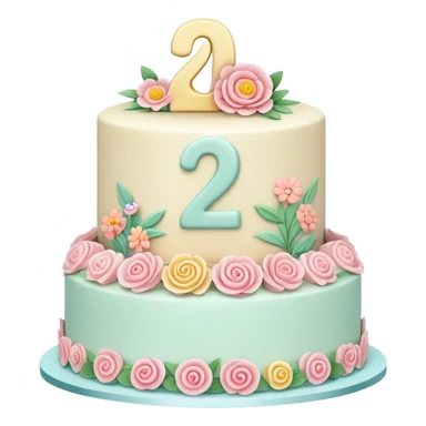 make a floral pastel cake that is aesthetic with the number 20 on it sticker