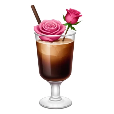 Cold brew coffee with roses pink and red mini small size glas sticker