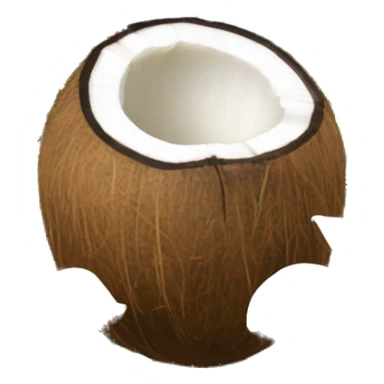 coconut with frangipani flower sticker