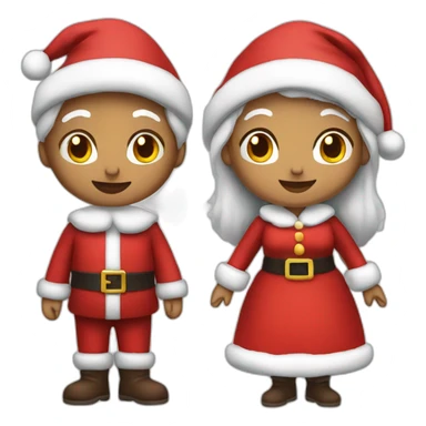 full body santa and mrs. claus sticker