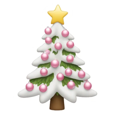 christmas tree with light pink and white ornaments sticker