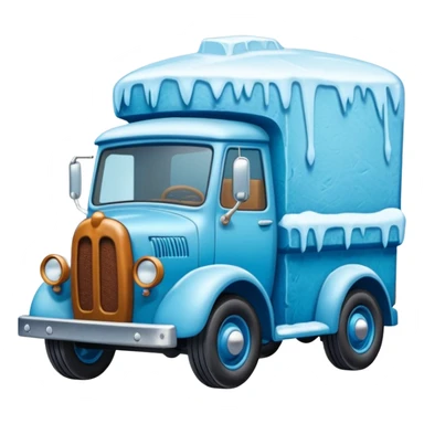 The Flintstones shiny crushed-dark-ice-blue frozen Scooby Doo 1912 antique long-wheelbase snub-nose off-road moving truck  sticker