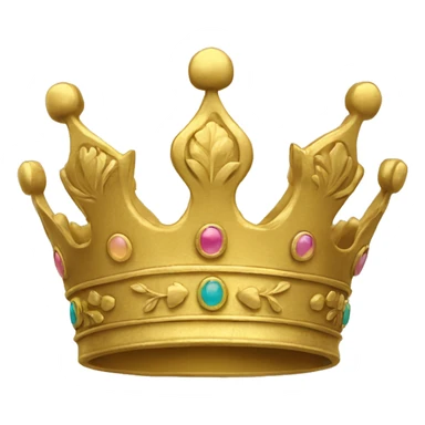 a golden crown with floral pattern on it. sticker