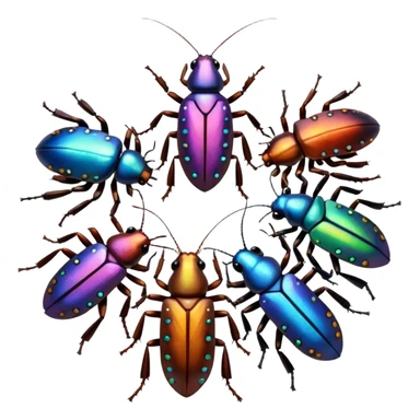 Multiple bedazzled cockroaches in a circle  sticker