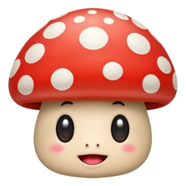 Mushroom with a silly face sticker