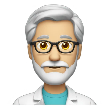 middle aged man with grey beard, doctor, shicky reading glasses sticker