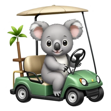 Koala in a golf cart sticker