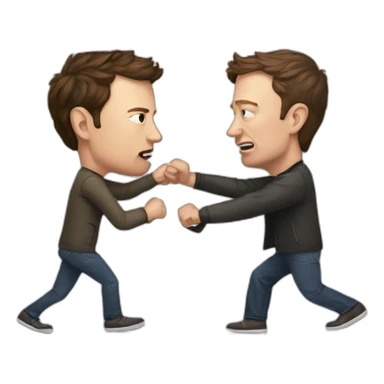 elon musk and mark zuckerburg fight sticker