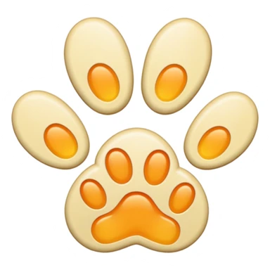 a very light pale pastel orangey yellow pawprint sticker