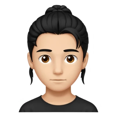 homme cheveux noir long attaché sans cheveux dépassant  16 ans, un peu bronzé sticker