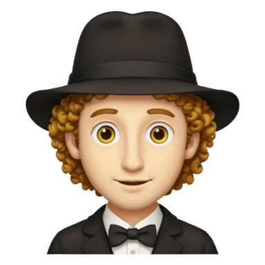 A yellow Jewish guy with the hair and nose and hat sticker