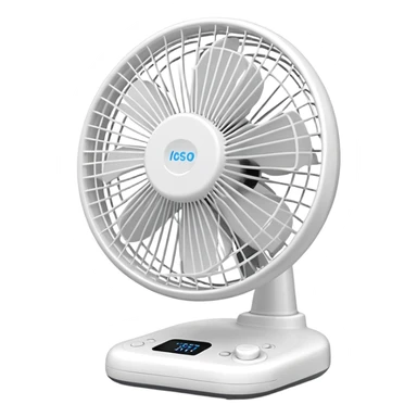 electric desk fan blowing air sticker