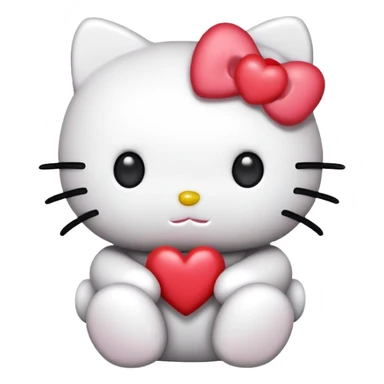 Hello kitty but with heart eyes and no mouth sticker