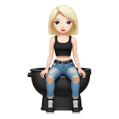 Skibidi toilet baddie sticker