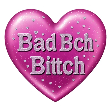 Bad bitch words written inside heart sticker