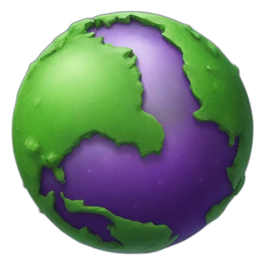 green planet with purple rings sticker