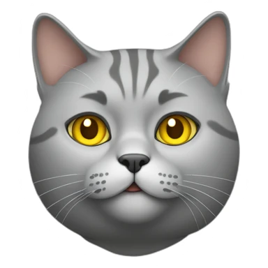 Fat cat grey with yellow eyes sticker