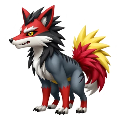 Shiny Anthropomorphic furry Badass cool Zeraora-Zoroark-Obstagoon-fusion sticker