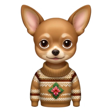 
 deer-head chihuahua sitting wearing a sweater sticker