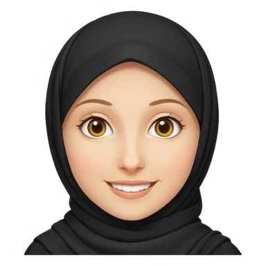 Make a girl with a hijab duolingo emojies styles and make her white and only her face appear and looking forward not left or right sticker
