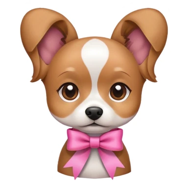 Pink ribbon dog sticker