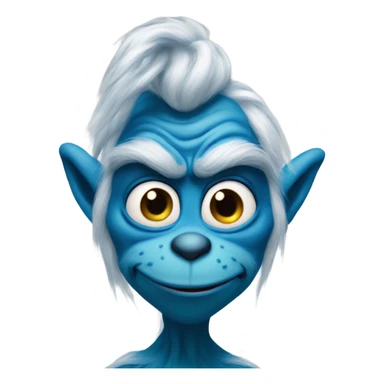 Blue grinch with a side eye expression  sticker
