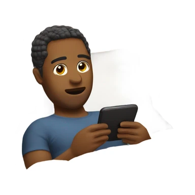 Perdon in bed scrolling on phone sticker