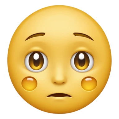 A regular yellow  skin, round face emoji looking straight at me not smilling, just staring with a tear rolling down its cheek sticker