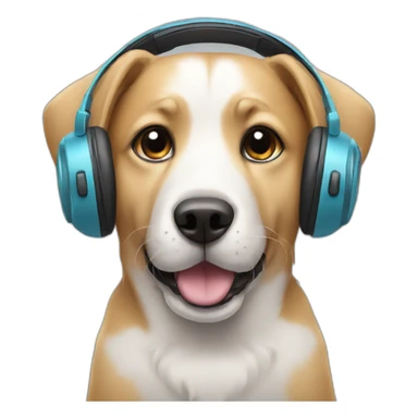 Dog with headphones sticker