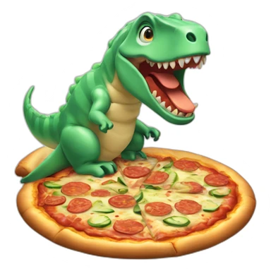 Dinausaure qui mange une pizza sticker
