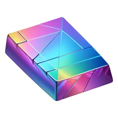 bismuth ingot with geometric iridescent rainbow pattern sticker