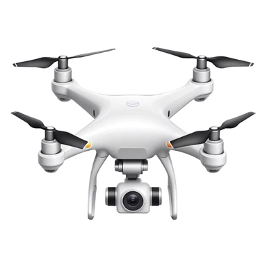 white drone holding white camera sticker