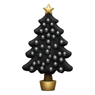 Black Xmas tree with all black ornaments sticker