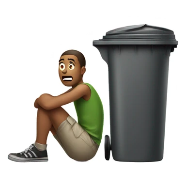 A man that has been throw in a bin  sticker