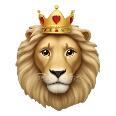 Lion with heart and tiara  sticker