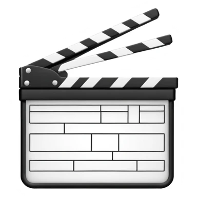 outline only movie clapper, black wireframe style, absolute minimal details, no fill sticker