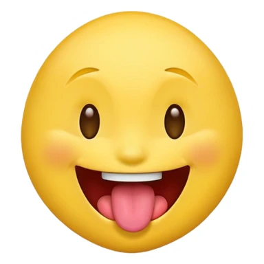 Yellow face emoji laughing with tongue out sticker
