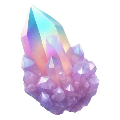 Pastel iridescent nebula crystal cluster long crystals  sticker