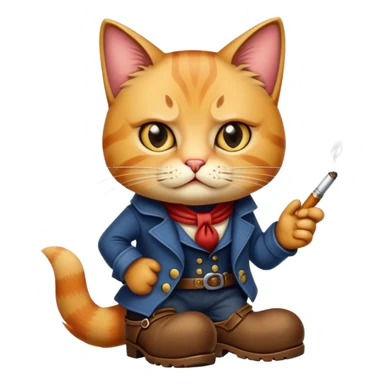 Puss in Boots nervously smokes sticker