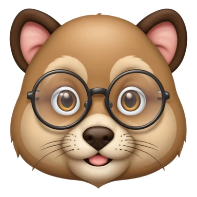 yuvarlak gözlüklü hayvab sticker