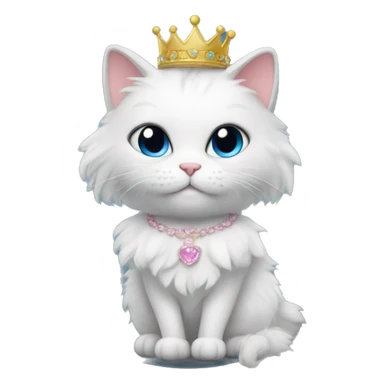 fluffy cat in a princess dress  sticker
