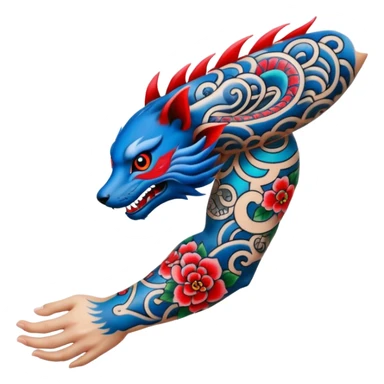 Japanese arm tattoo emoji sticker