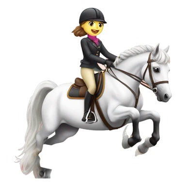 Girl riding fleabitten showjumping pony sticker