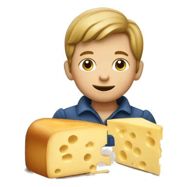Dutch boy eating bread with cheese sticker