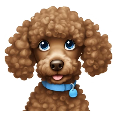  brown poodle with the cutest puppy face but with curly hair half brown half white and with blue eyes  sticker